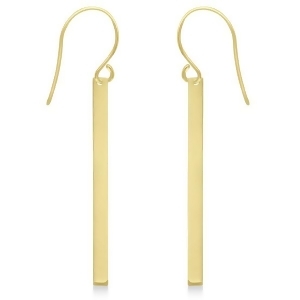 Fishhook Dangling Bar Earrings in 14k Yellow Gold - All