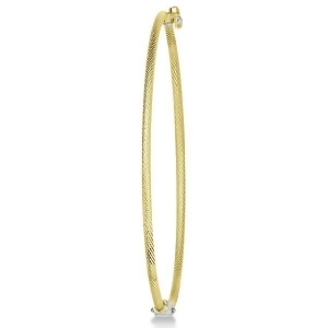 Textured Stackable Bangle Bracelet in 14k Yellow Gold - All