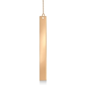 Dangling Y Neck Bar Necklace Pendant 14k Rose Gold - All