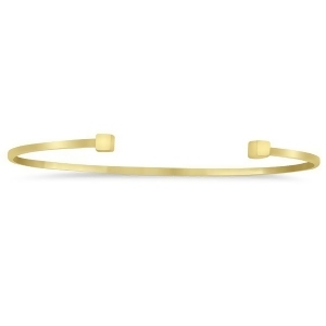 Cube Cuff Bangle Bracelet in 14k Yellow Gold - All