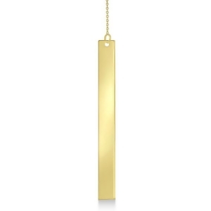 Dangling Y Neck Bar Necklace Pendant 14k Yellow Gold - All