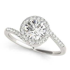 Brilliant Round Bypass Diamond Engagement Ring Platinum 0.70ct - All