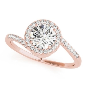 Brilliant Round Bypass Diamond Engagement Ring 18k Rose Gold 0.70ct - All