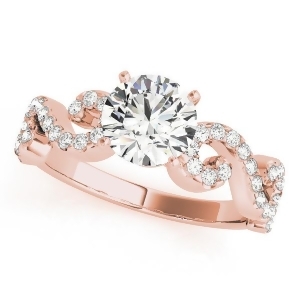 Round Designer Swirl Diamond Engagement Ring 18k Rose Gold 1.83ct - All