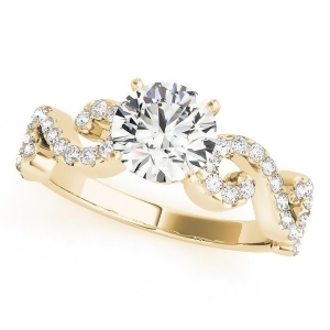 Round Designer Swirl Diamond Engagement Ring 14k Yellow Gold 1.83ct - All