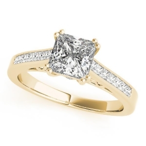 Double Prong Princess-Cut Diamond Engagement Ring 18k Yellow Gold 1.25ct - All