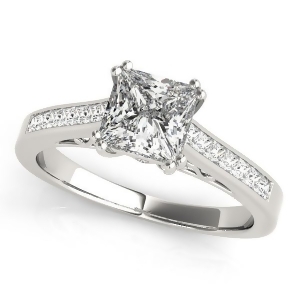 Double Prong Princess-Cut Diamond Engagement Ring 18k White Gold 1.25ct - All