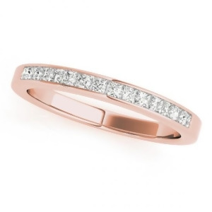 Princess-cut Diamond Channel Wedding Band 14k Rose Gold 0.25ct - All
