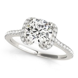 Bow-inspired Halo Diamond Engagement Ring 14k White Gold 1.33ct - All