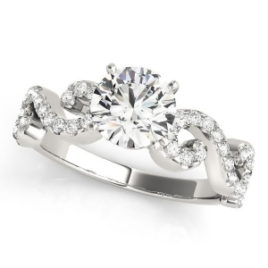 Round Designer Swirl Diamond Engagement Ring Platinum 1.83ct - All