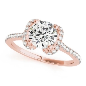 Bow-inspired Halo Diamond Engagement Ring 18k Rose Gold 1.33ct - All