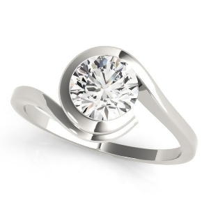 Solitaire Tension Set Diamond Engagement Ring 18k White Gold 0.90ct - All