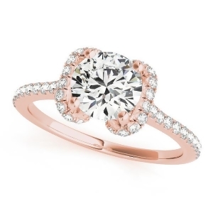 Bow-inspired Halo Diamond Engagement Ring 14k Rose Gold 1.33ct - All