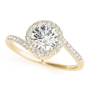 Brilliant Round Bypass Diamond Engagement Ring 14k Yellow Gold 0.70ct - All