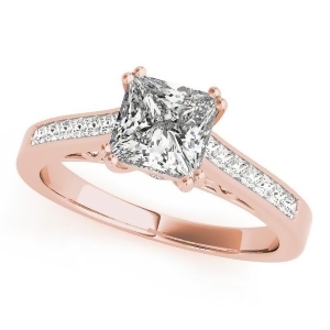Double Prong Princess-Cut Diamond Engagement Ring 18k Rose Gold 1.25ct - All