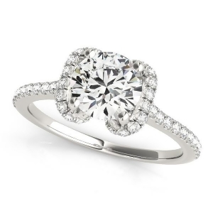 Bow-inspired Halo Diamond Engagement Ring 18k White Gold 1.33ct - All