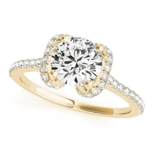 Bow-inspired Halo Diamond Engagement Ring 14k Yellow Gold 1.33ct - All