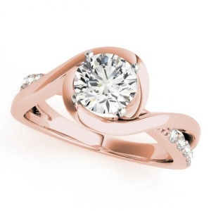 Solitaire Bypass Diamond Engagement Ring 18k Rose Gold 3.13ct - All
