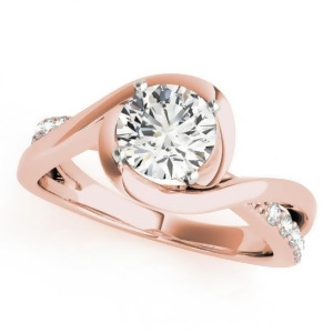 Solitaire Bypass Diamond Engagement Ring 14k Rose Gold 3.13ct - All