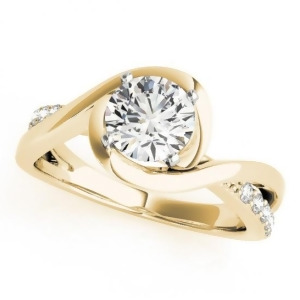 Solitaire Bypass Diamond Engagement Ring 18k Yellow Gold 3.13ct - All