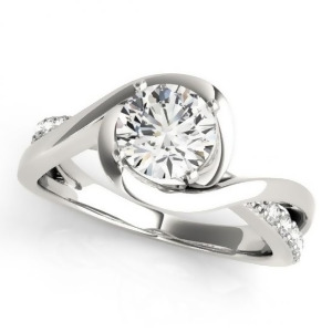 Solitaire Bypass Diamond Engagement Ring Palladium 3.13ct - All