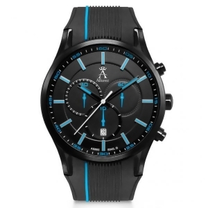 Allurez Men's Swiss Chronograph Stainless Steel Rubber Strap Watch - All
