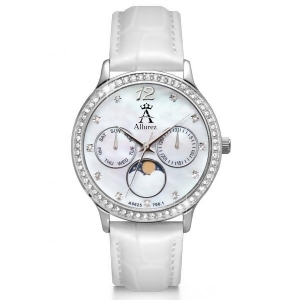 Allurez Women's Chronograph White Mother of Pearl Dial Watch - All