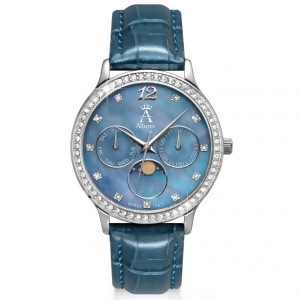 Allurez Women's Chronograph Blue Mother of Pearl Dial Watch - All