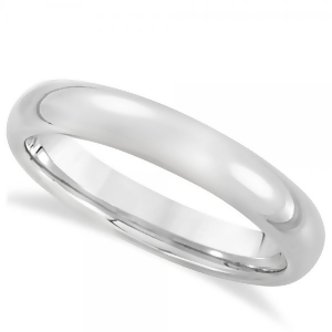 Men's Domed Wedding Ring Band in White Tungsten 4.3mm - All