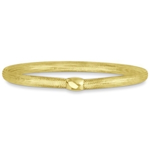 Stackable Mesh Expandable Fashion Bangle Bracelet 14k Yellow Gold - All