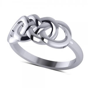 Double Infinity Fashion Ring in Plain Metal 14k White Gold - All