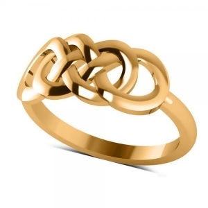 Double Infinity Fashion Ring in Plain Metal 14k Yellow Gold - All