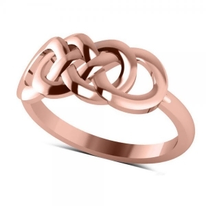 Double Infinity Fashion Ring in Plain Metal 14k Rose Gold - All