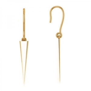 Dangling Spike Earrings in Plain Metal 14k Yellow Gold - All