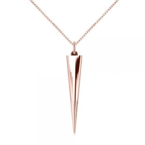 Spike Pendant Necklace in Plain Metal 14k Rose Gold - All