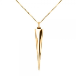 Spike Pendant Necklace in Plain Metal 14k Yellow Gold - All