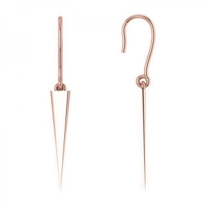 Dangling Spike Earrings in Plain Metal 14k Rose Gold - All
