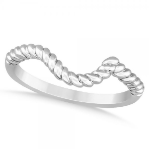 Twisted Contoured Wedding Band 14k White Gold - All