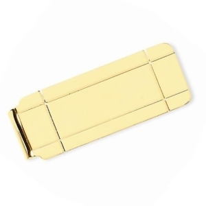 Boxed Design Money Clip Plain Metal 14k Yellow Gold - All