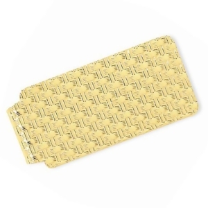 Knitted Design Money Clip Plain Metal 14k Yellow Gold - All