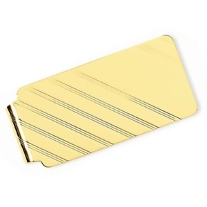 Engraved Striped Design Money Clip Plain Metal 14k Yellow Gold - All