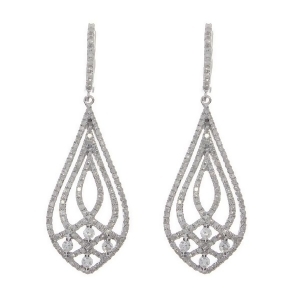 Diamond Accented Fashion Teardrop Earrings 14k White Gold 1.62ct - All