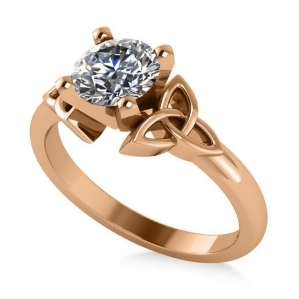 Celtic Love Knot Solitaire Engagement Ring Setting 14k Rose Gold - All