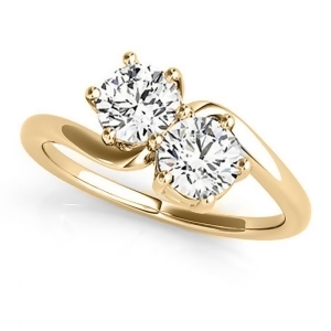 Diamond Solitaire Two Stone Ring 14k Yellow Gold 1.00ct - All