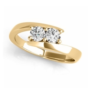 Diamond Solitaire Tension Two Stone Ring 14k Yellow Gold 0.50ct - All