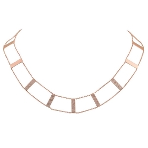0.71Ct 14k Rose Gold Diamond Ladder Necklace - All