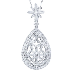 1.64Ct 18k White Gold Diamond Pendant Necklace - All