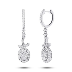1.45Ct 18k White Gold Diamond Earrings - All
