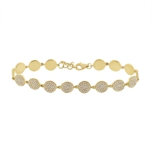 1.33Ct 14k Yellow Gold Diamond Pave Circle Bracelet - All
