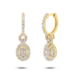 1.42Ct 18k Yellow Gold Diamond Earrings - All